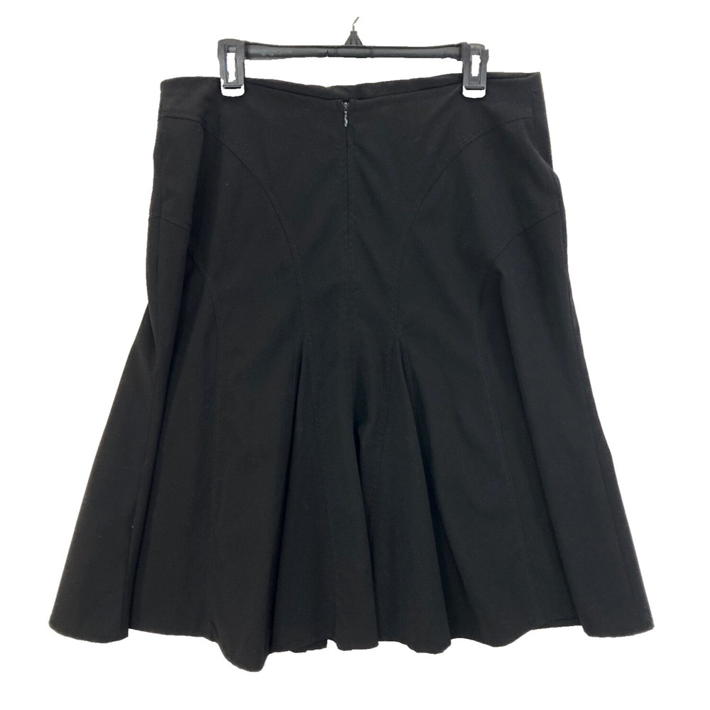 Larry Levine Trumpet Flare CBK Stretch Minimalist Pleated Lined Skirt Women 14 L